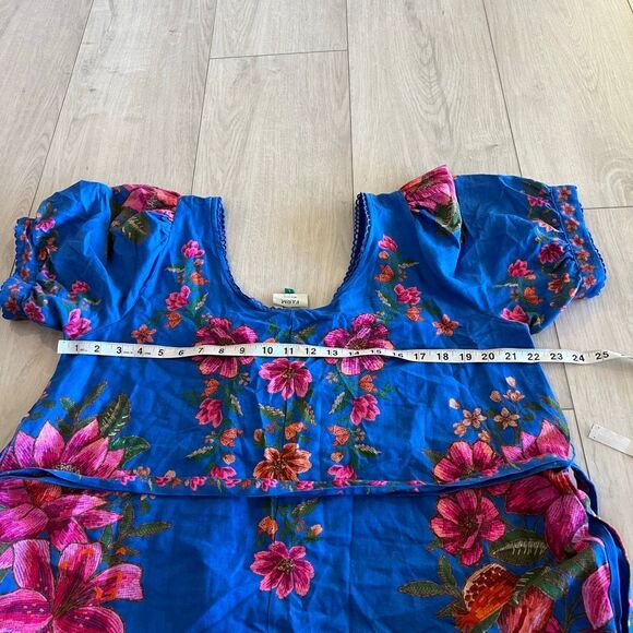 FARM Rio Women's Blue Summer Fruit Scarf Dress size L - Picture 6 of 11